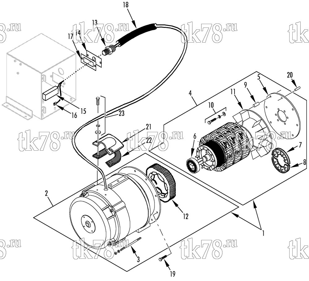 Каталог запчастей для Thermo King SGCO 2000 Tier 2 Engine ALTERNATOR GROUP (SGCO 2000, SGSM 2000, SGCM 2000)