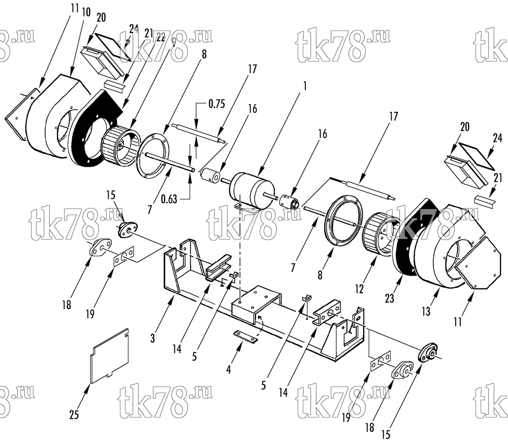 Каталог запчастей для Thermo King  MOTOR & BLOWER GROUP