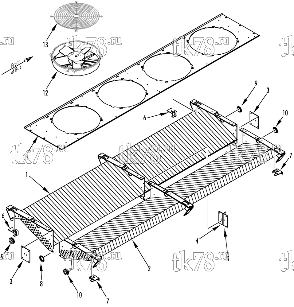 Каталог запчастей для Thermo King CRT-II IC, UK-Millenn R134a, 1004 CONDENSER FANS & COILS