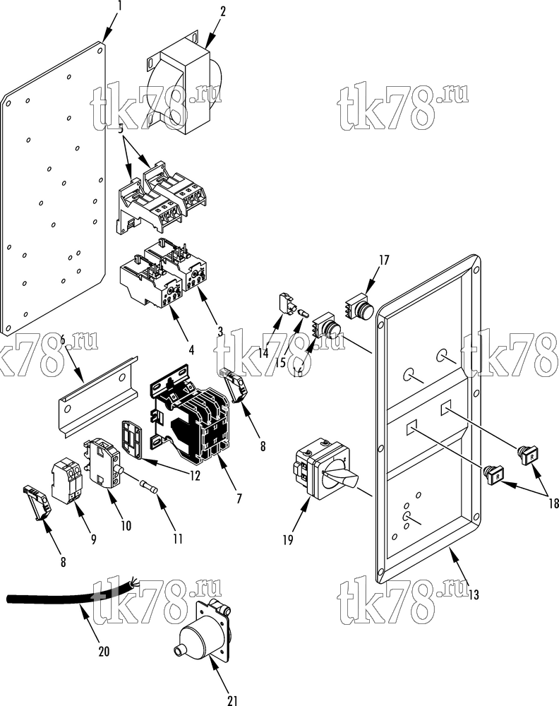 Каталог запчастей для Thermo King F-2L to F-5L & Cool Station Eutectic CONTROL PANEL (3 PHASE)