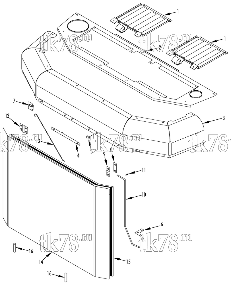 Каталог запчастей для Thermo King SB-III CR TOP COVER GROUP