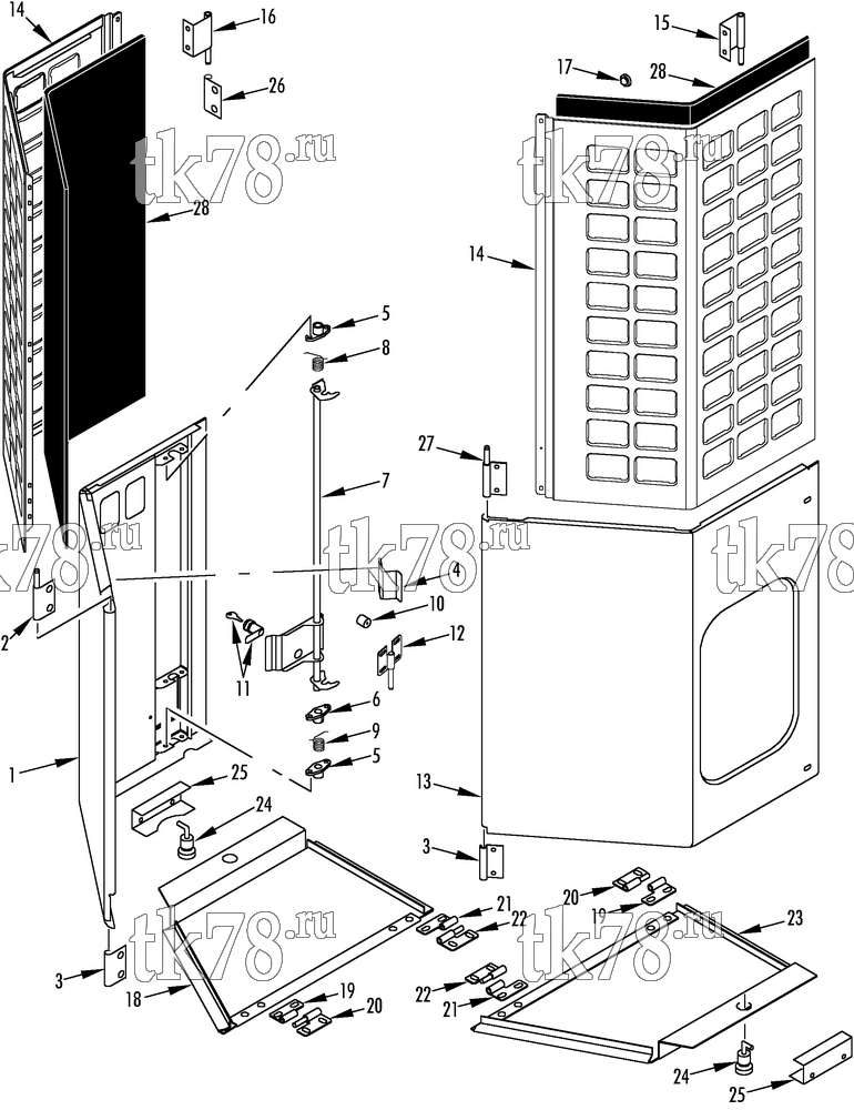Каталог запчастей для Thermo King SB-III CR DOOR AND GRILLES