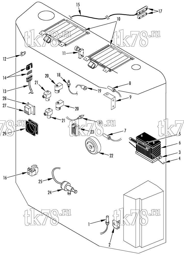 Каталог запчастей для Thermo King SB-III CR ELECTRICAL COMPONENTS