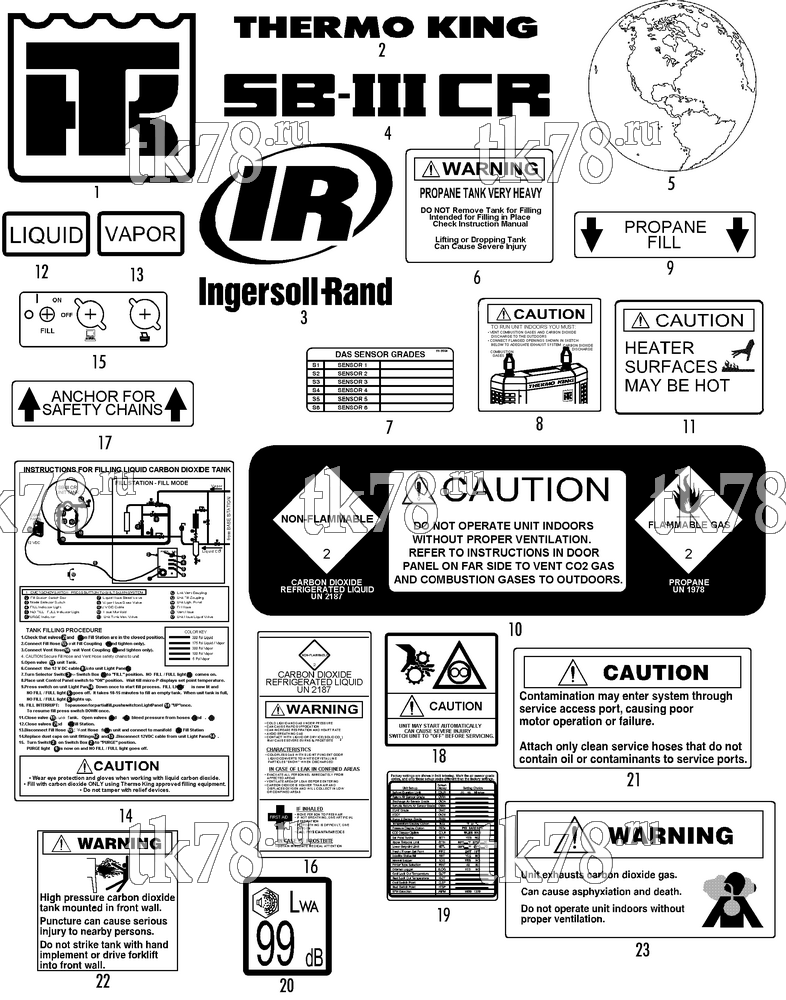 Каталог запчастей для Thermo King SB-III CR NAMEPLATES