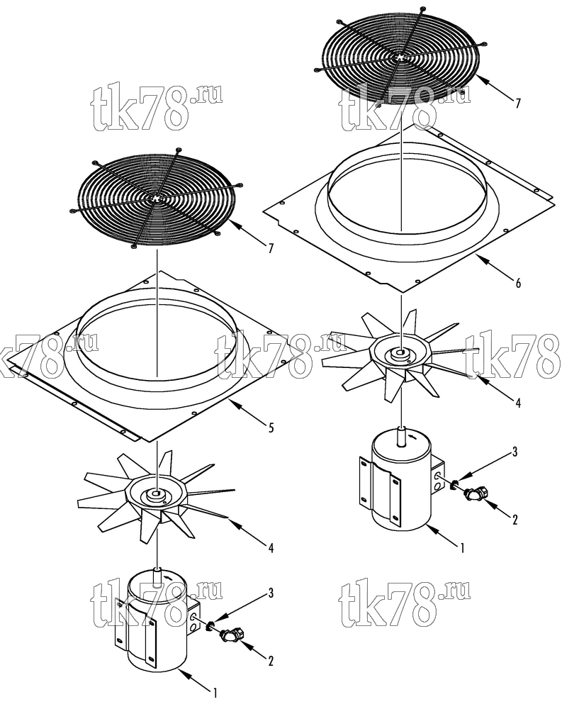 Каталог запчастей для Thermo King LRV-8T HSA CONDENSER FAN GROUP