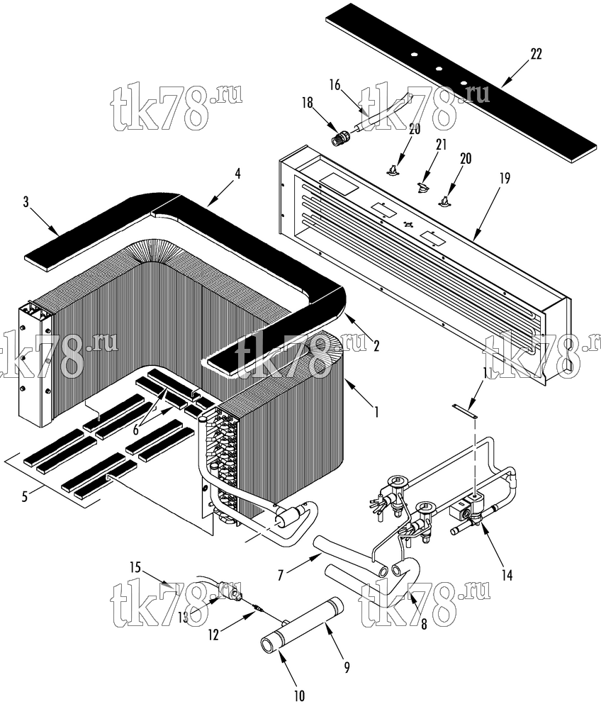 Каталог запчастей для Thermo King LRV-8T HSA EVAPORATOR COIL MOUNTING