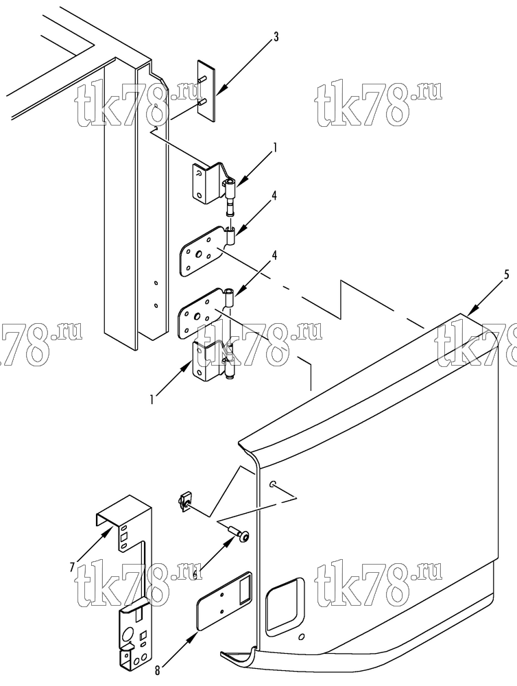 Каталог запчастей для Thermo King TS-500/600 EMEIA w/TK 3.95 Engine ROADSIDE COVER GROUP (7/01 TO 7/04 TSA, 12/01 TO 7/04 IRE)