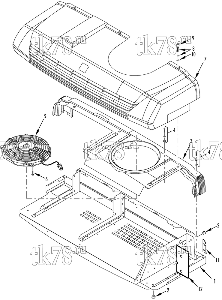 Каталог запчастей для Thermo King V-300 GRILLE, FAN & FRAME GROUP