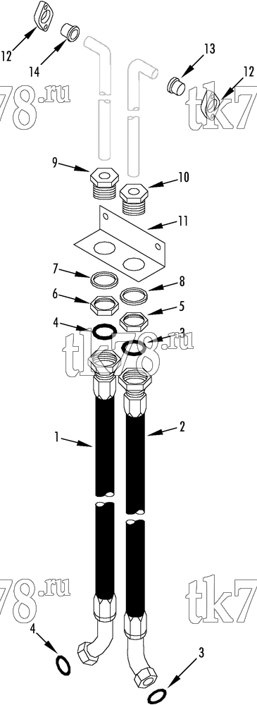 Каталог запчастей для Thermo King CITI-RT 1000 HOSE KIT (718666, 718672, 718676, 700736)