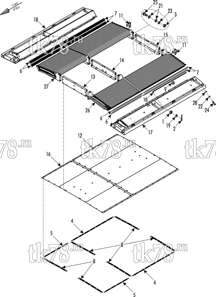 Каталог запчастей для Thermo King AP-II X 1012 CONDENSER FRAME & INSULATION