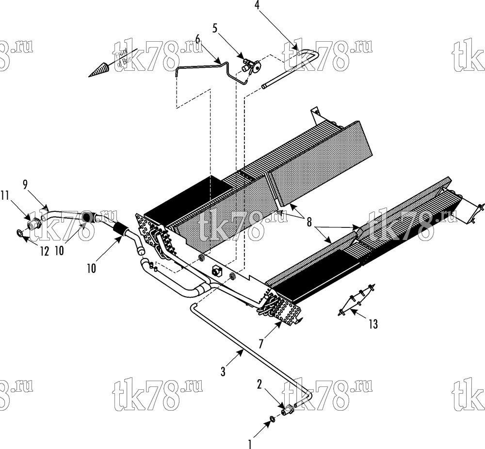 Каталог запчастей для Thermo King AP-II X 1012 REFRIGERATION COMPONENTS - EVAPORATOR SLAVE