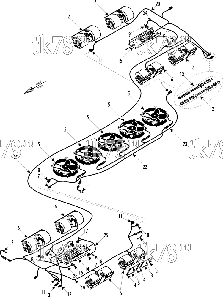 Каталог запчастей для Thermo King AP-II X 1012 ELECTRICAL COMPONENTS