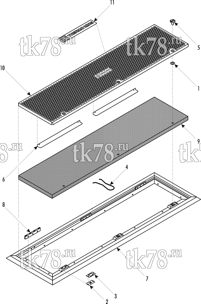 Каталог запчастей для Thermo King AP-II X 1012 RETURN AIR GRILLE