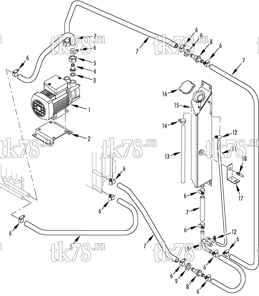 Каталог запчастей для Thermo King A1050U WATER PUMP & HOSES