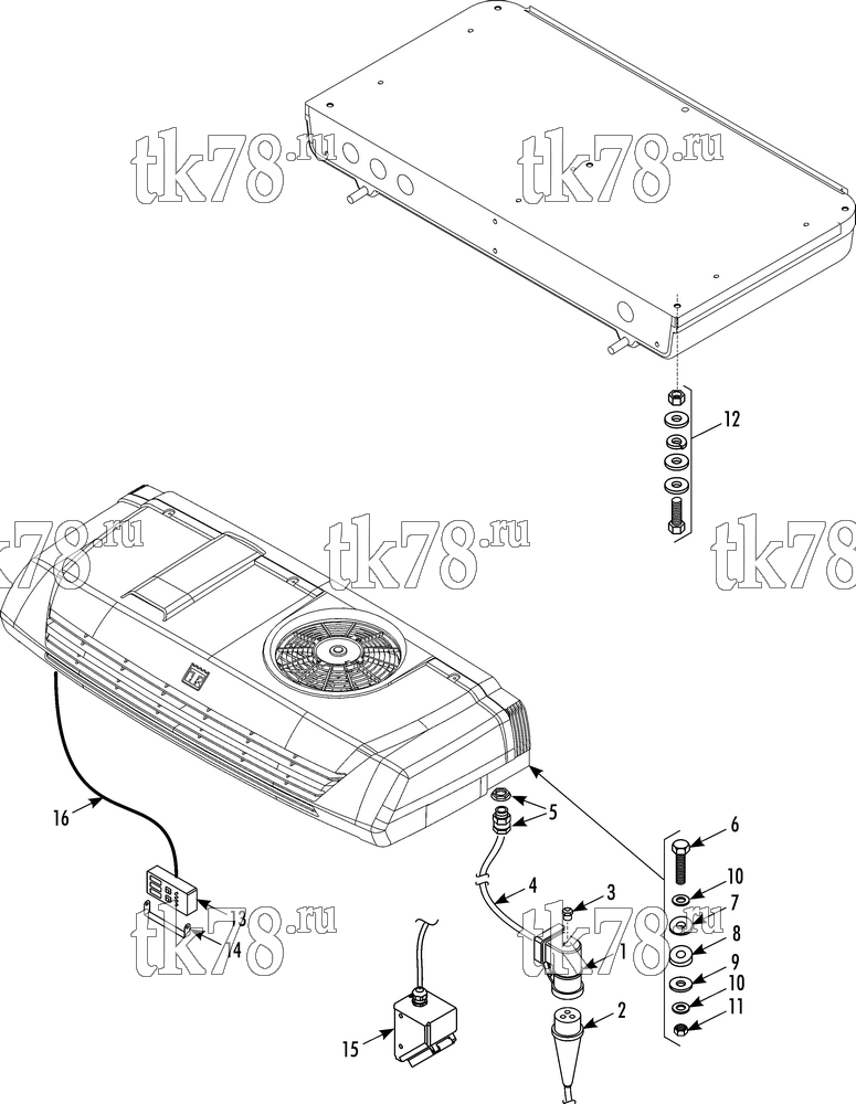 Каталог запчастей для Thermo King V-300 MOUNTING COMPONENTS (V-300 20)