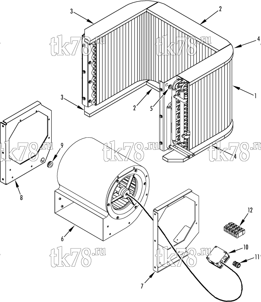 Каталог запчастей для Thermo King  CONDENSER COIL & BLOWER GROUP