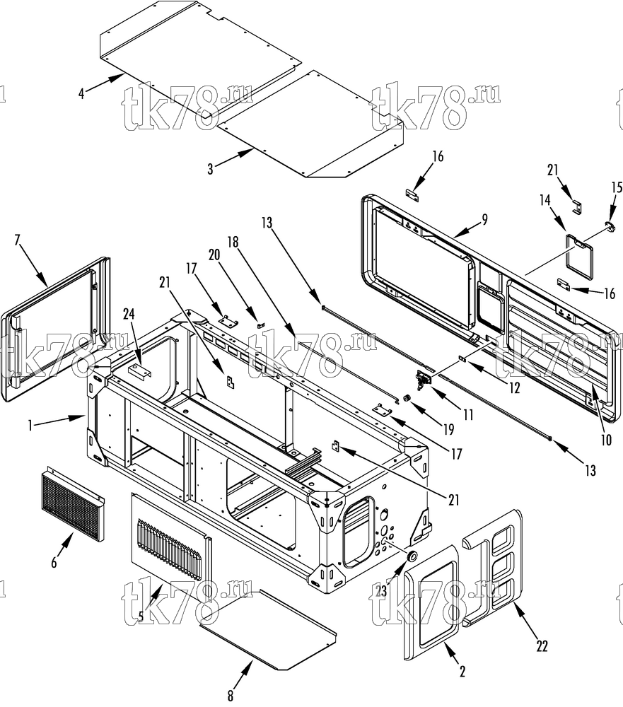 Каталог запчастей для Thermo King A1050U FRAME & PANELS