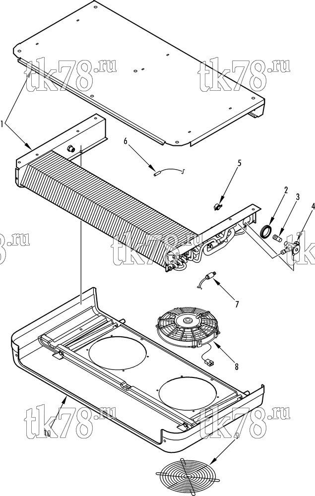 Каталог запчастей для Thermo King V-190 & V-190 MAX EVAPORATOR COMPONENTS (ES200)