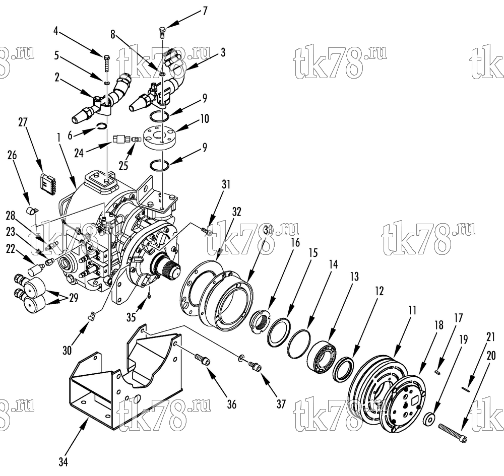 Каталог запчастей для Thermo King  COMPRESSOR GROUP (2C45948G01, KIT 718945)