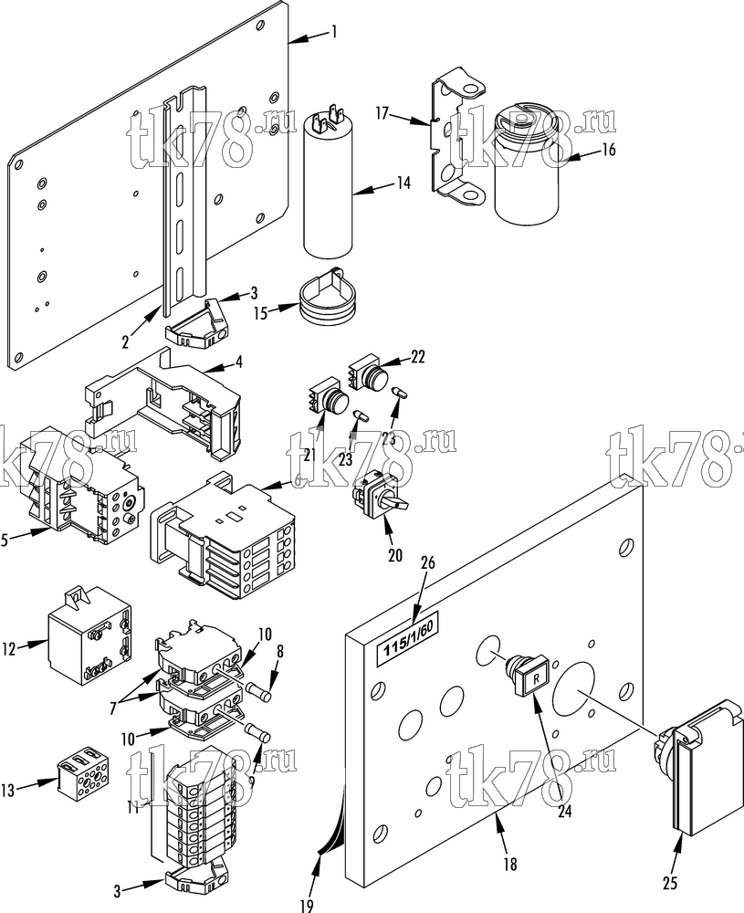 Каталог запчастей для Thermo King F-15, F-20 & F-30 ELECTRIC PANEL (F-15 115/1/60)