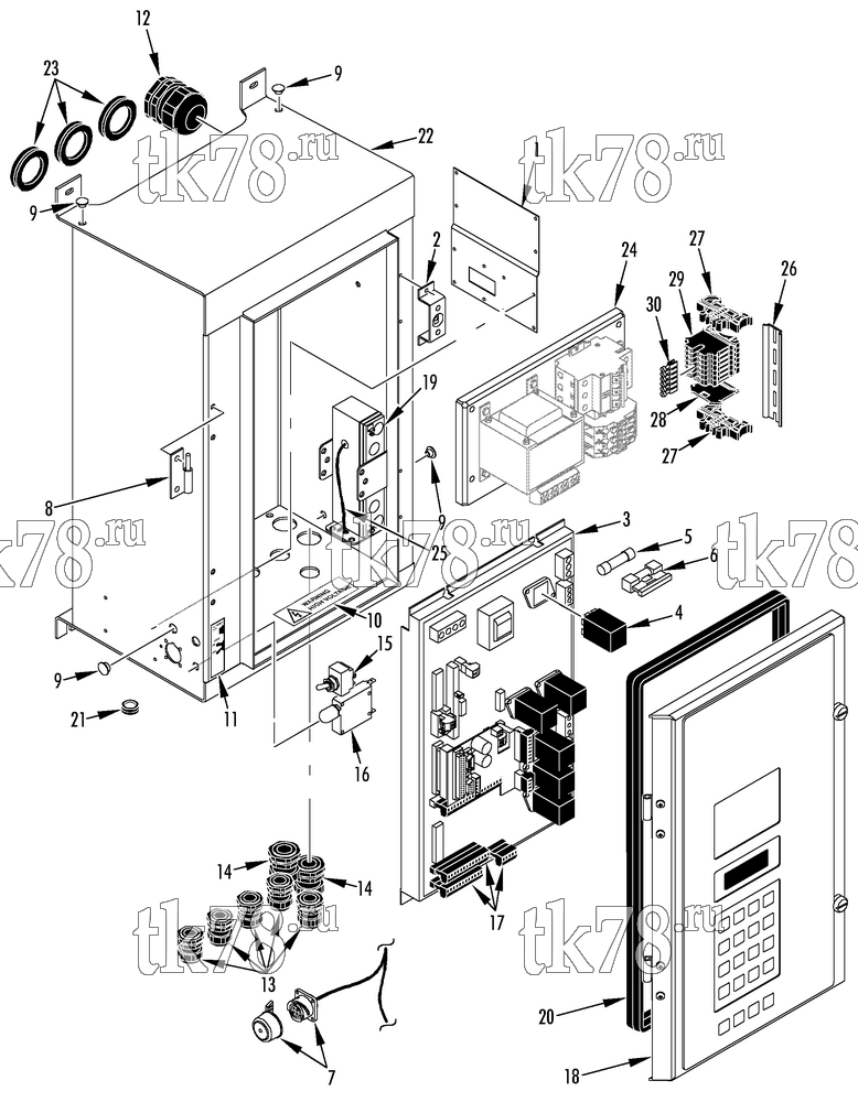 Каталог запчастей для Thermo King  CONTROL BOX (HEATER WIRING INSIDE BOX)