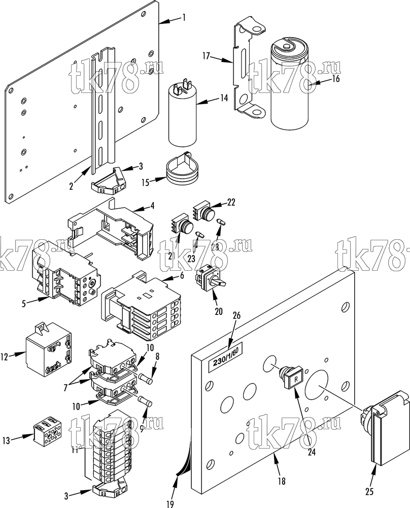 Каталог запчастей для Thermo King  ELECTRIC PANEL (F-30 230/1/60)