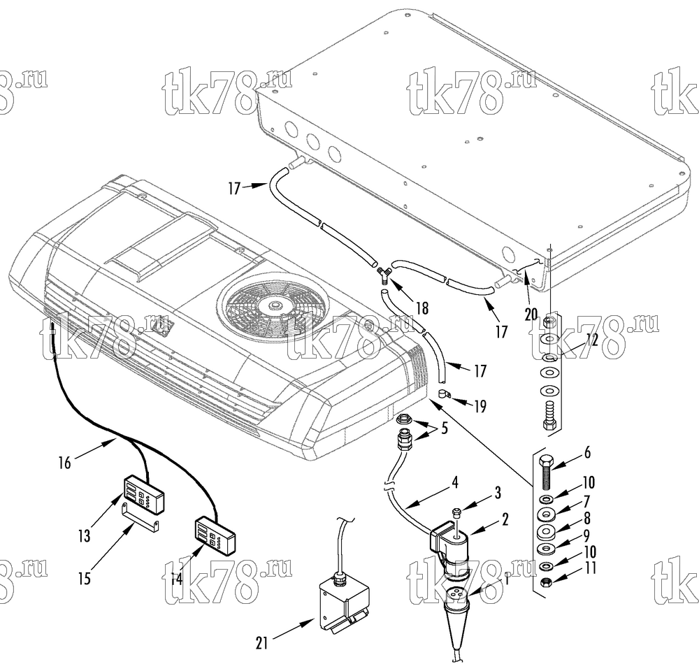 Каталог запчастей для Thermo King V-300 MAX TC & TCI MOUNTING COMPONENTS (V-300 TC-20)