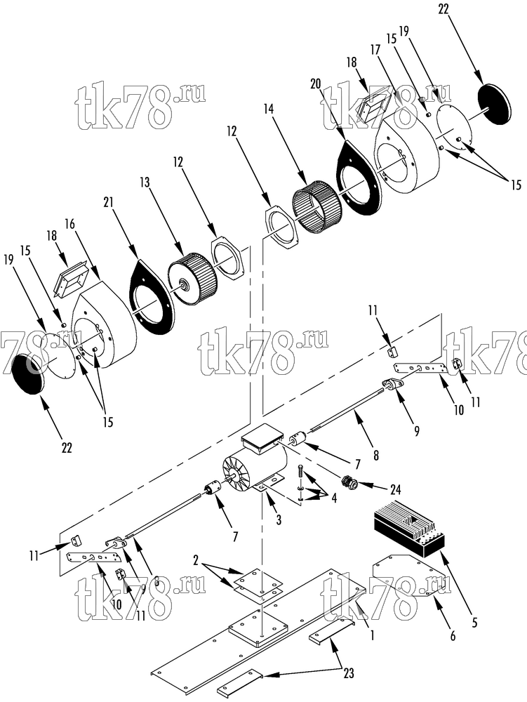 Каталог запчастей для Thermo King T1-M84 EVAPORATOR BLOWERS