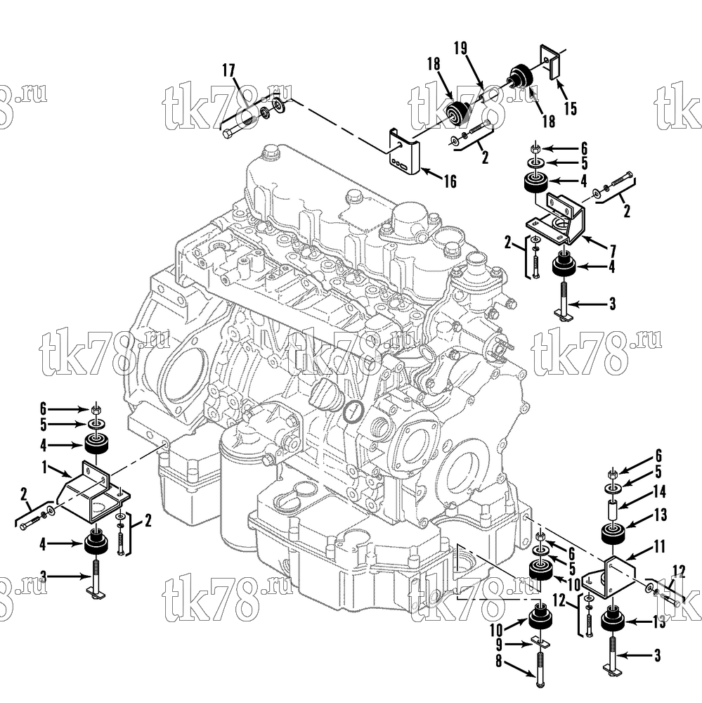 Каталог запчастей для Thermo King SB-300 30 ENGINE MOUNTING GROUP