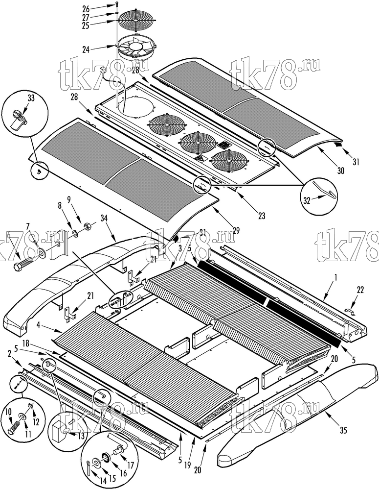 Каталог запчастей для Thermo King  CONDENSER STRUCTURAL & FANS