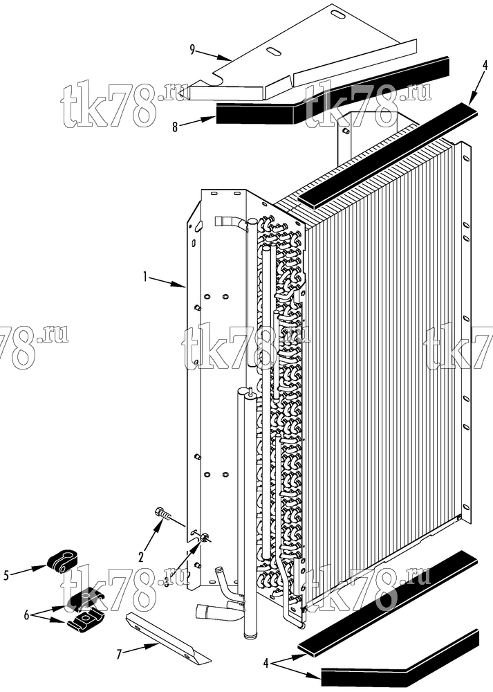 Каталог запчастей для Thermo King SB-400 Tier 2 Engine CONDENSER/RADIATOR MOUNTING