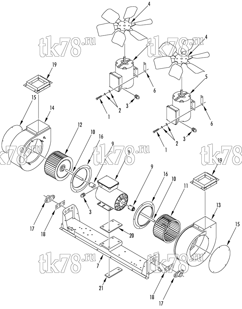Каталог запчастей для Thermo King  MOTORS, BLOWERS & FAN (RELIANCE MOTOR)