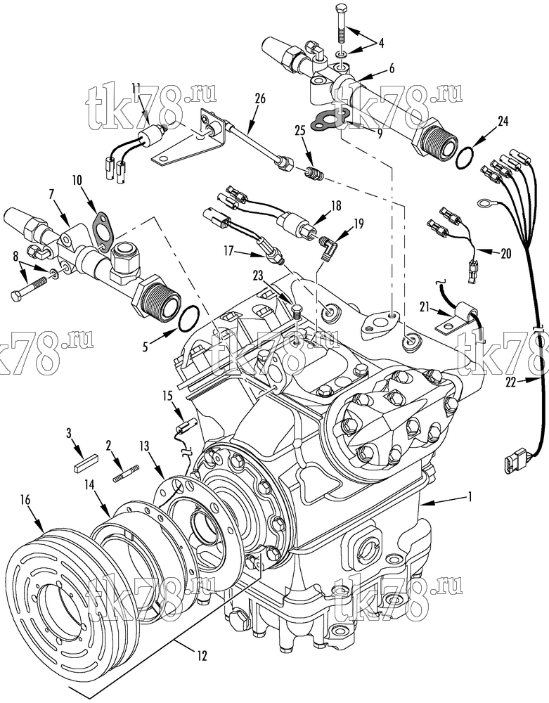 Каталог запчастей для Thermo King R6-M4 COMPRESSOR GROUP (5D42964G01, KIT 719750)