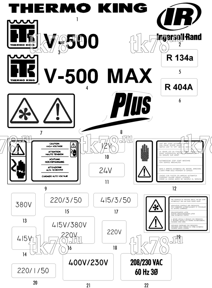 Каталог запчастей для Thermo King  NAMEPLATES