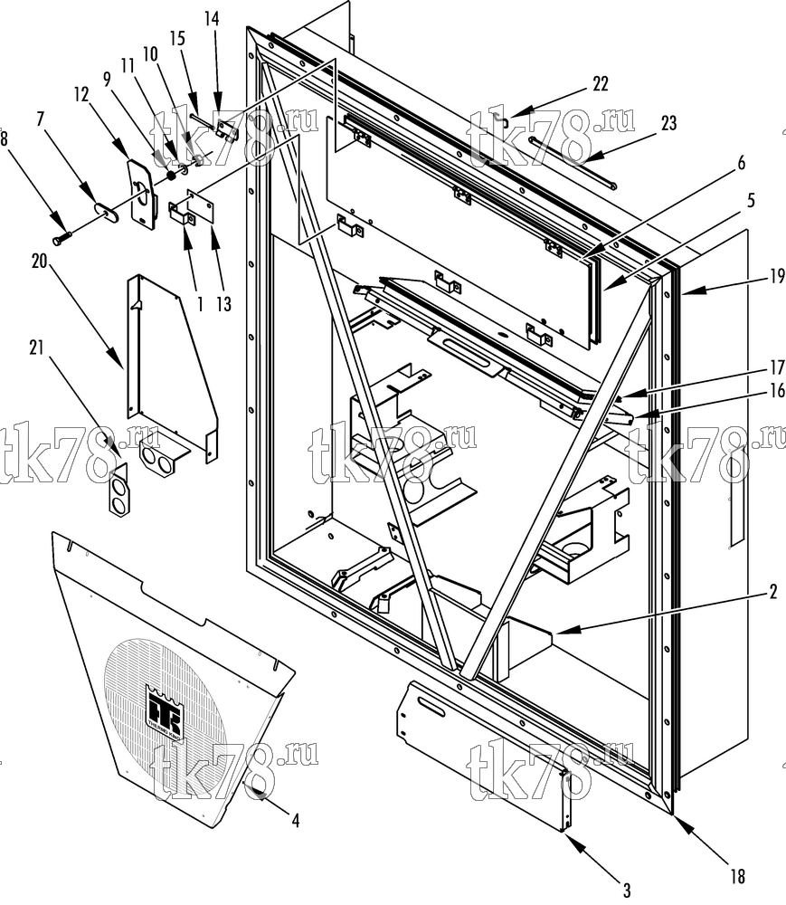 Каталог запчастей для Thermo King CRR 40 DF STRUCTURAL COMPONENTS (Deep Freeze)