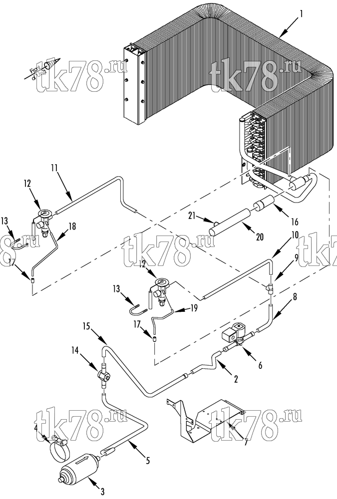Каталог запчастей для Thermo King LRV-8T DIV EVAPORATOR SECTION