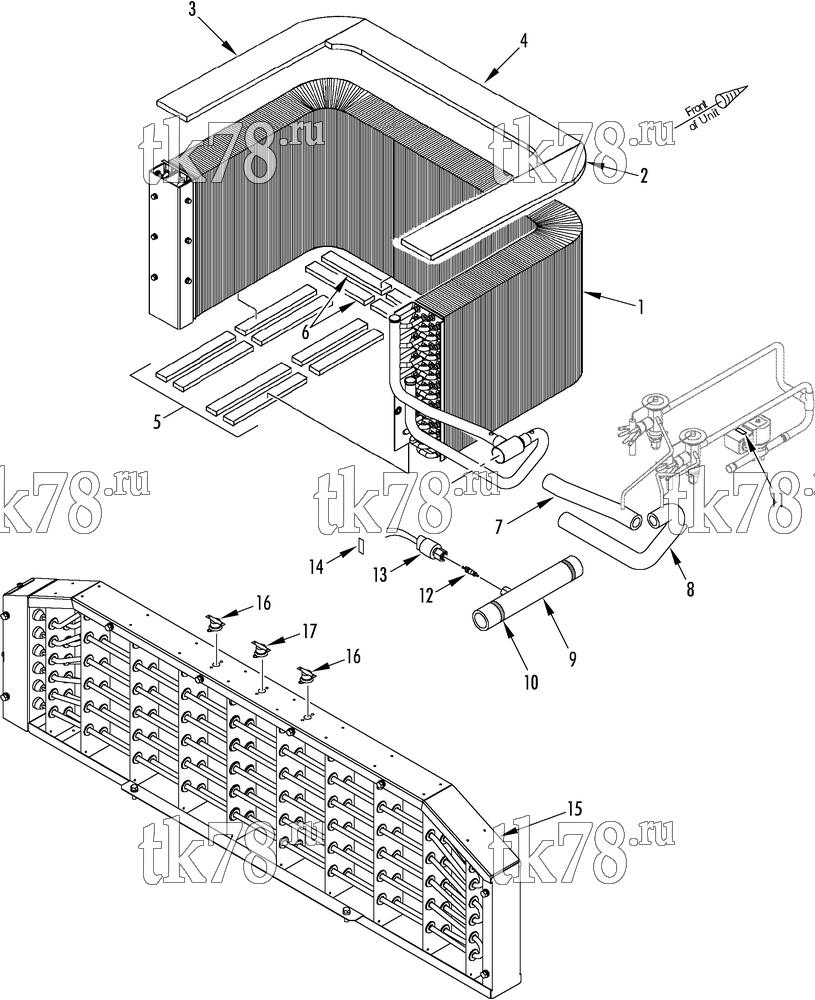 Каталог запчастей для Thermo King  EVAPORATOR COIL MOUNTING