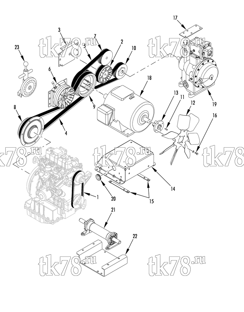 Каталог запчастей для Thermo King  BELTS, PULLEYS & FAN GROUP