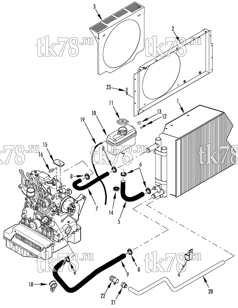 Каталог запчастей для Thermo King  ENGINE COOLING SYSTEM