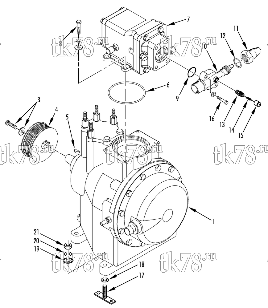 Каталог запчастей для Thermo King SPECTRUM TS-500 w/TK 376 Engine COMPRESSOR GROUP