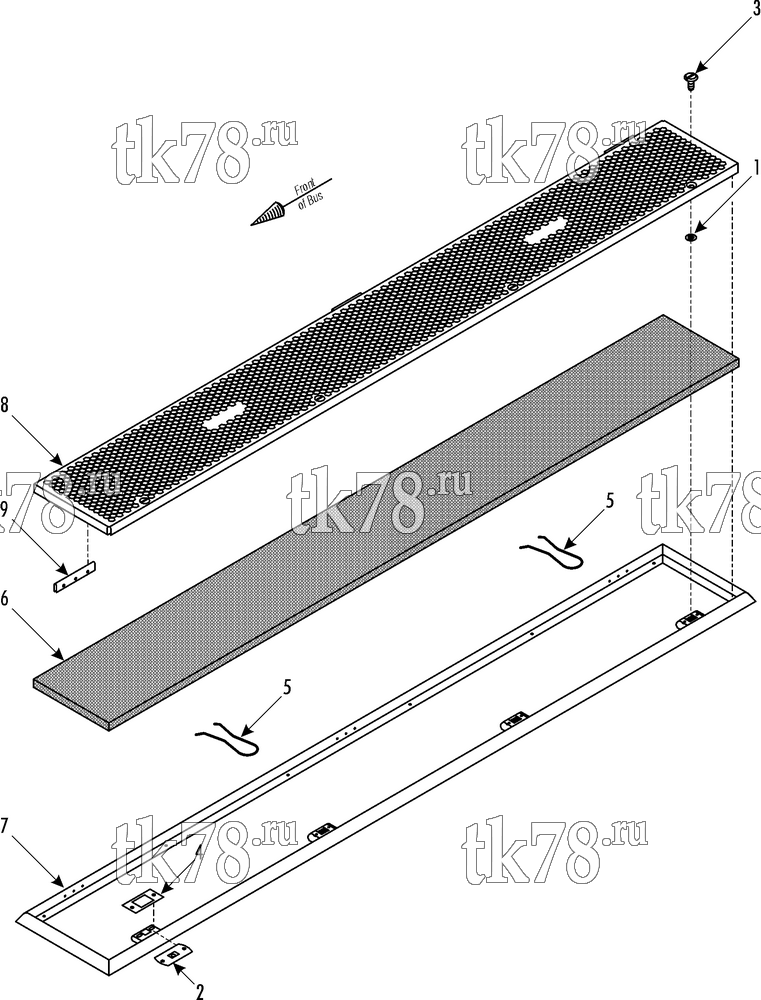 Каталог запчастей для Thermo King CRT-II GD 1000 w/ClimaAIRE RETURN AIR GRILLE