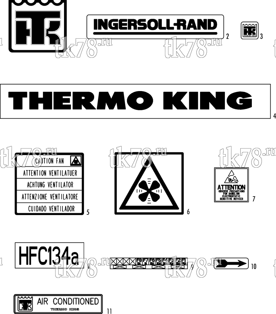 Каталог запчастей для Thermo King CRT-II GD 1000 w/ClimaAIRE NAMEPLATES