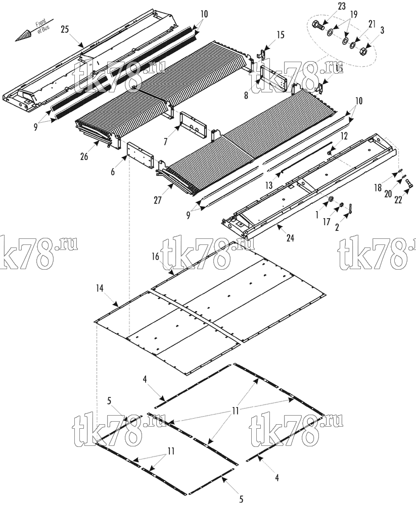 Каталог запчастей для Thermo King HRT-II W Split R134a CONDENSER FRAME & INSULATION