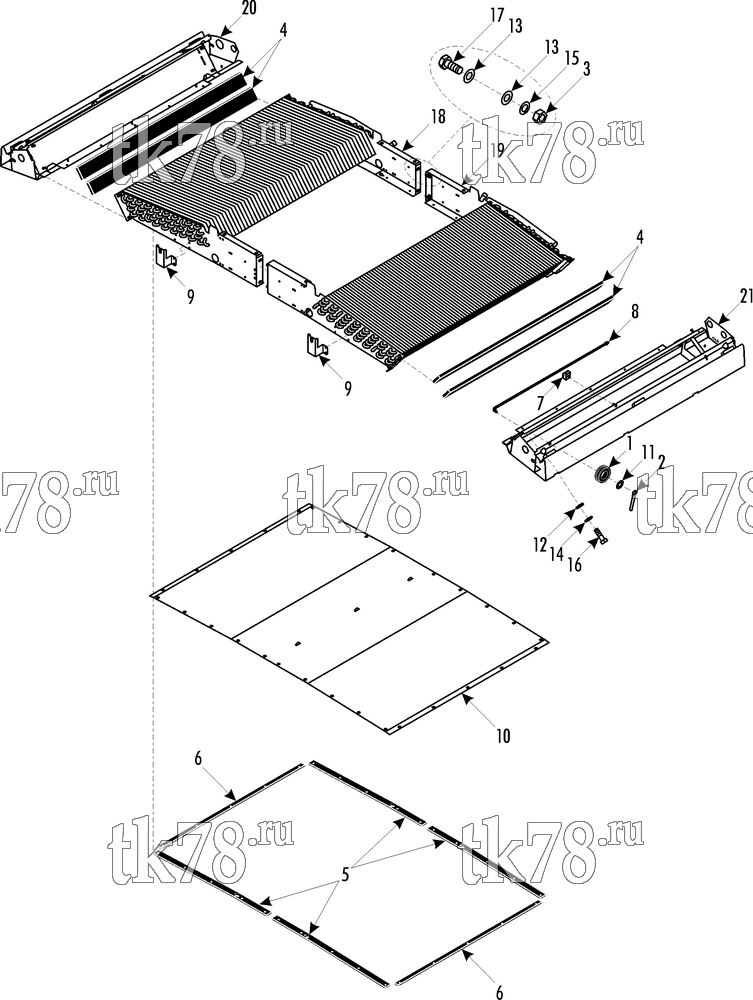 Каталог запчастей для Thermo King SRT-III CONDENSER FRAME & COILS (Before 5/03)