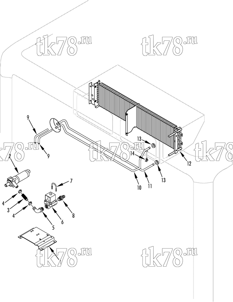 Каталог запчастей для Thermo King ST-CR 300 HEATER COIL AND PUMP GROUP