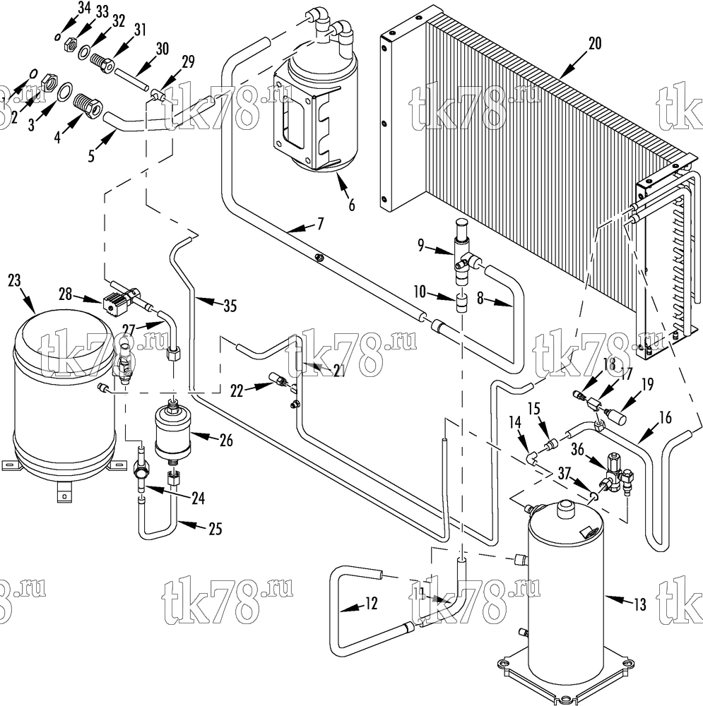 Каталог запчастей для Thermo King  CONDENSER REFRIGERATION (LOW TEMPERATURE UNITS)