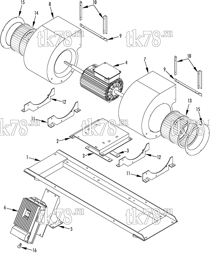 Каталог запчастей для Thermo King AIH2-M1 EVAPORATOR BLOWER ASSEMBLY