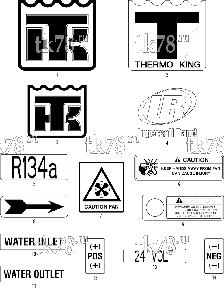 Каталог запчастей для Thermo King  NAMEPLATES