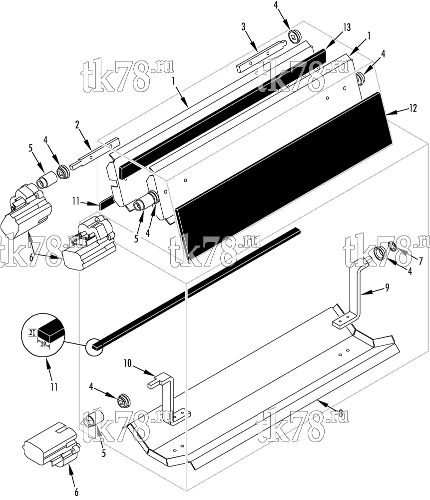 Каталог запчастей для Thermo King Bus A/C & Heating Components DAMPER GROUP F3500S & F3500C (F35S & F35C, 718697)