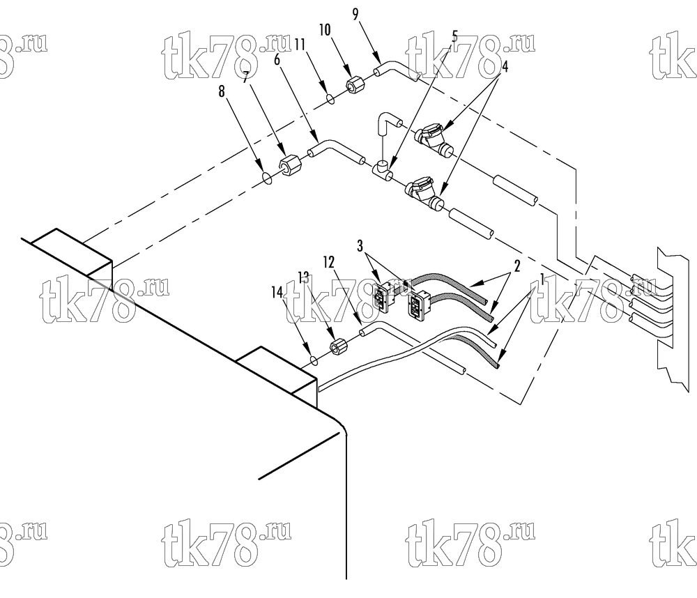 Каталог запчастей для Thermo King SPECTRUM TS w/TK 376 Engine HARNESS & TUBING